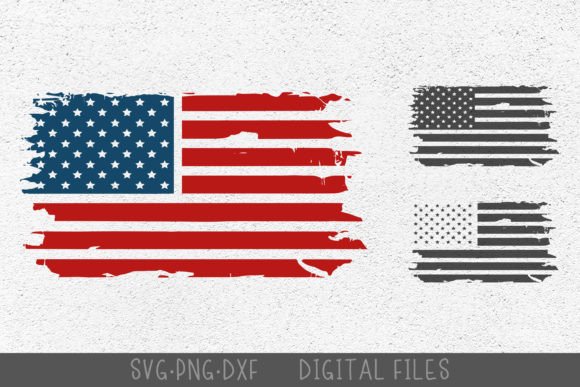 4th of July American Distressed Flag SVG for Creative Projects