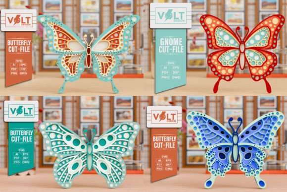 Butterfly 3D SVG Multilayered BUNDLE: A Creative Solution for Digital and Physical Art Projects