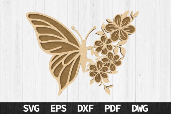 Butterfly and Floral Laser Cut Wall Art