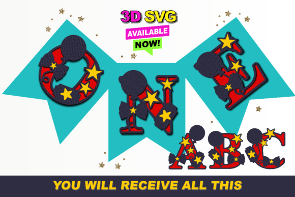 Circus Alphabet 3D SVG for Creative Projects
