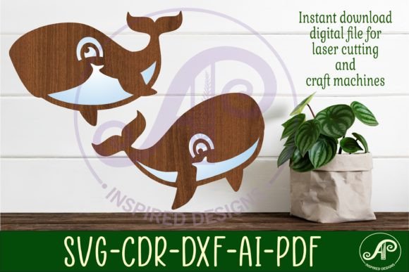 Cute Whale Two Layer Laser Cut out SVG: A Versatile Digital Design for Creative Projects