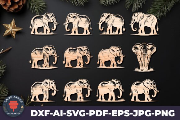 Decorative Elephant Laser Cut Vector: A Versatile Design Asset for Creators
