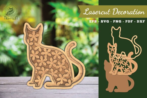 Flowers Cat Laser Cut Decoration SVG 2: A Creative Tool for Modern Designers