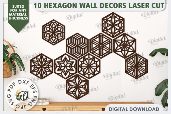 Hexagon Wall Decor Laser Cut Bundle