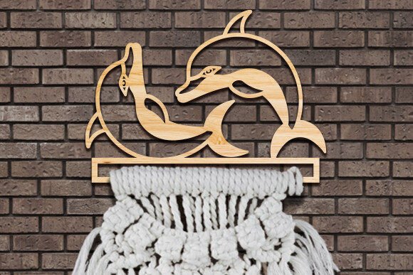 Laser Cut Dolphin Hanger Macrame Svg