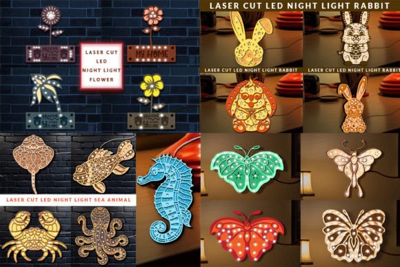 Laser Cut Night Led Light SVG Bundle