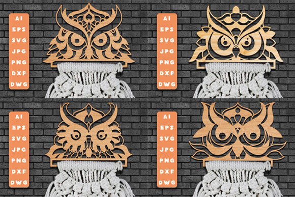 Laser Cut Owl Hanger Macrame Svg Bundle