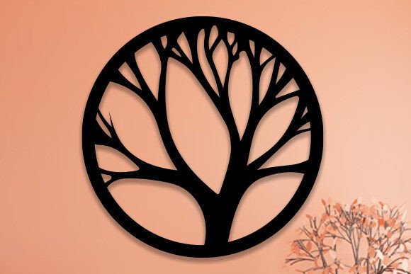 Laser Cut Tree Wood Sign Wall Art