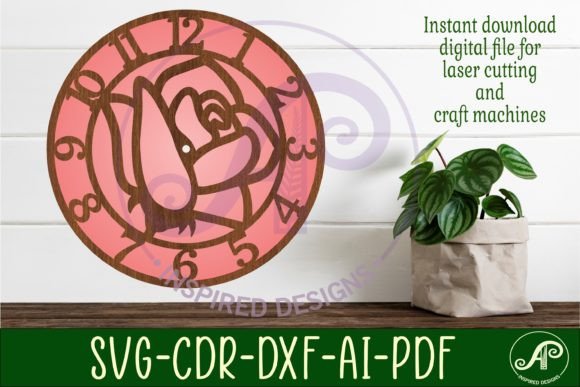 Rose Wall Clock Laser Cut Files, SVG: A Creative and Practical Solution for Modern Designers