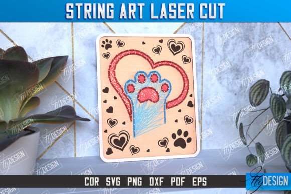 String Art Paw Paintings Threads CNC