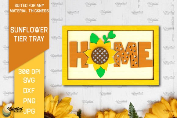Sunflower Tier Tray Laser Cut Design: A Versatile Digital Resource for Creative Projects