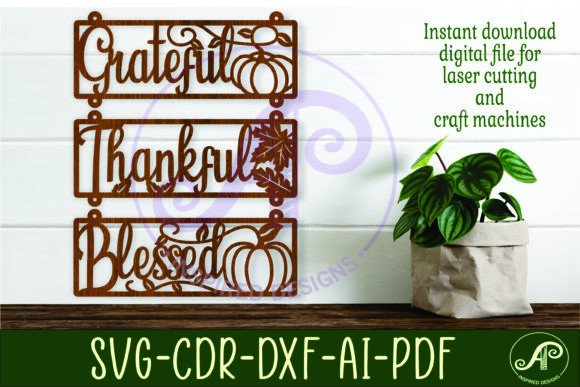 Thanksgiving Wall Sign Grateful Thankful: A Creative Digital Download for All Occasions