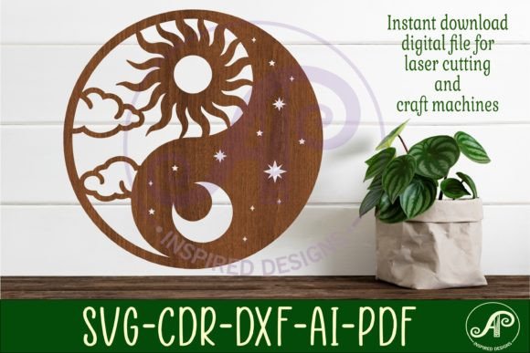 Yin Yang Wall Sign Svg Laser Cut File: A Versatile Design for Creative Projects